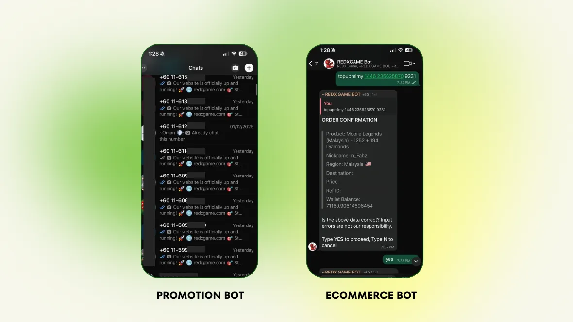 REDX Promo Bot - Web development project by REDX Web showcasing website design