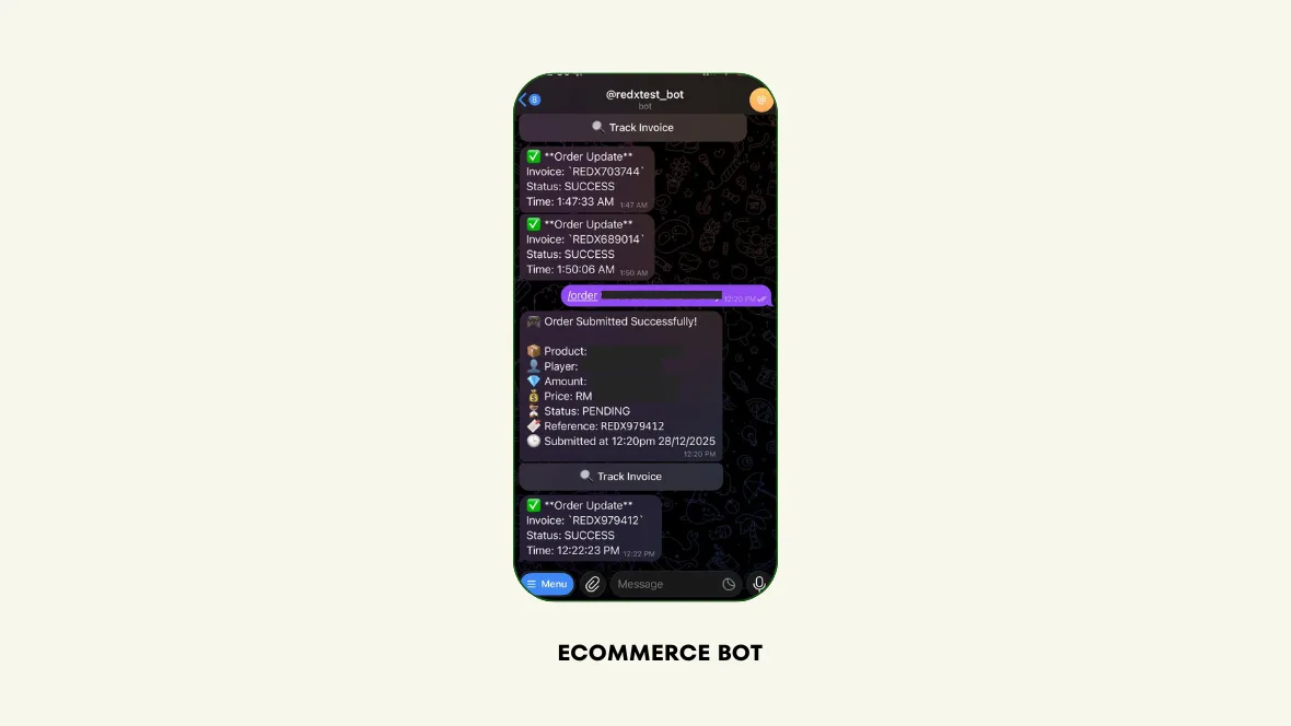 REDX Tele Bot - Web development project by REDX Web showcasing website design